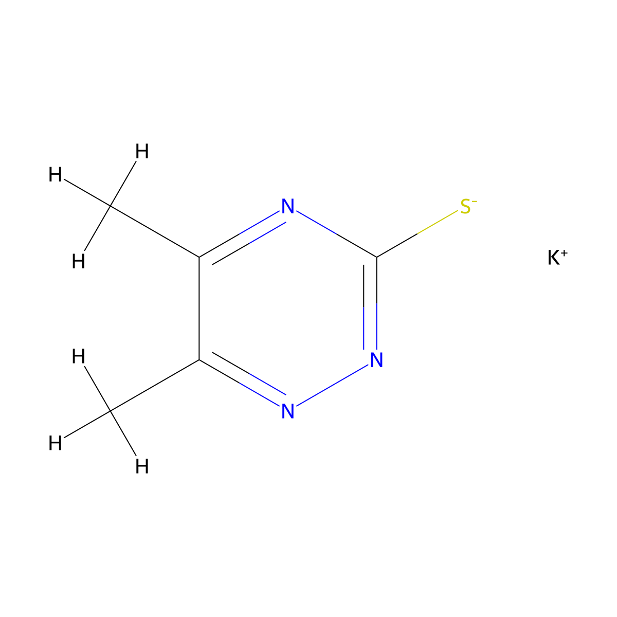 Potassium (5,6-dimethyl-1,2,4-triazin-3-yl)sulfanide molecular structure, CAS 2228155-76-6