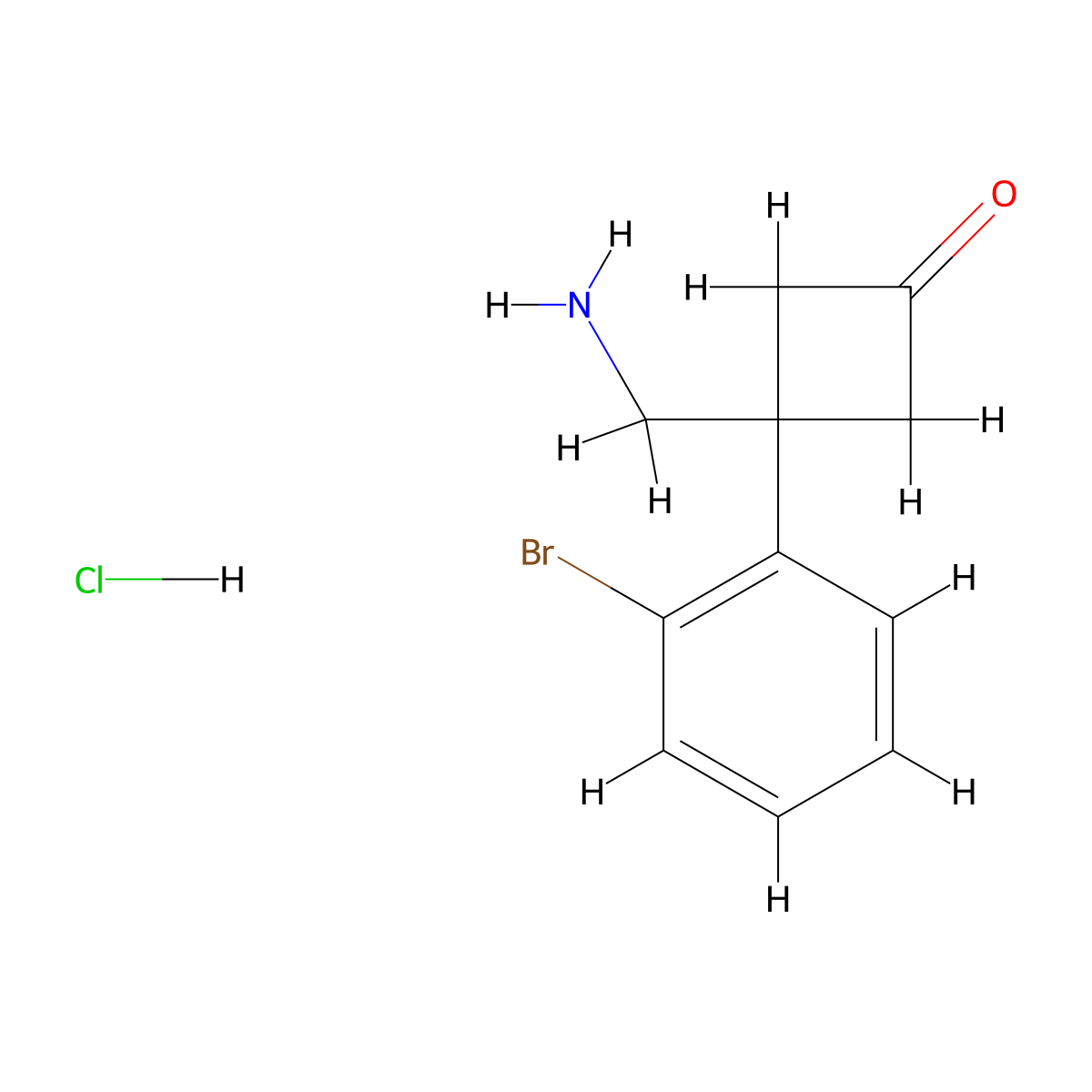 3-(Aminomethyl)-3-(2-bromophenyl)cyclobutan-1-one hydrochloride molecular structure, CAS 2228155-84-6
