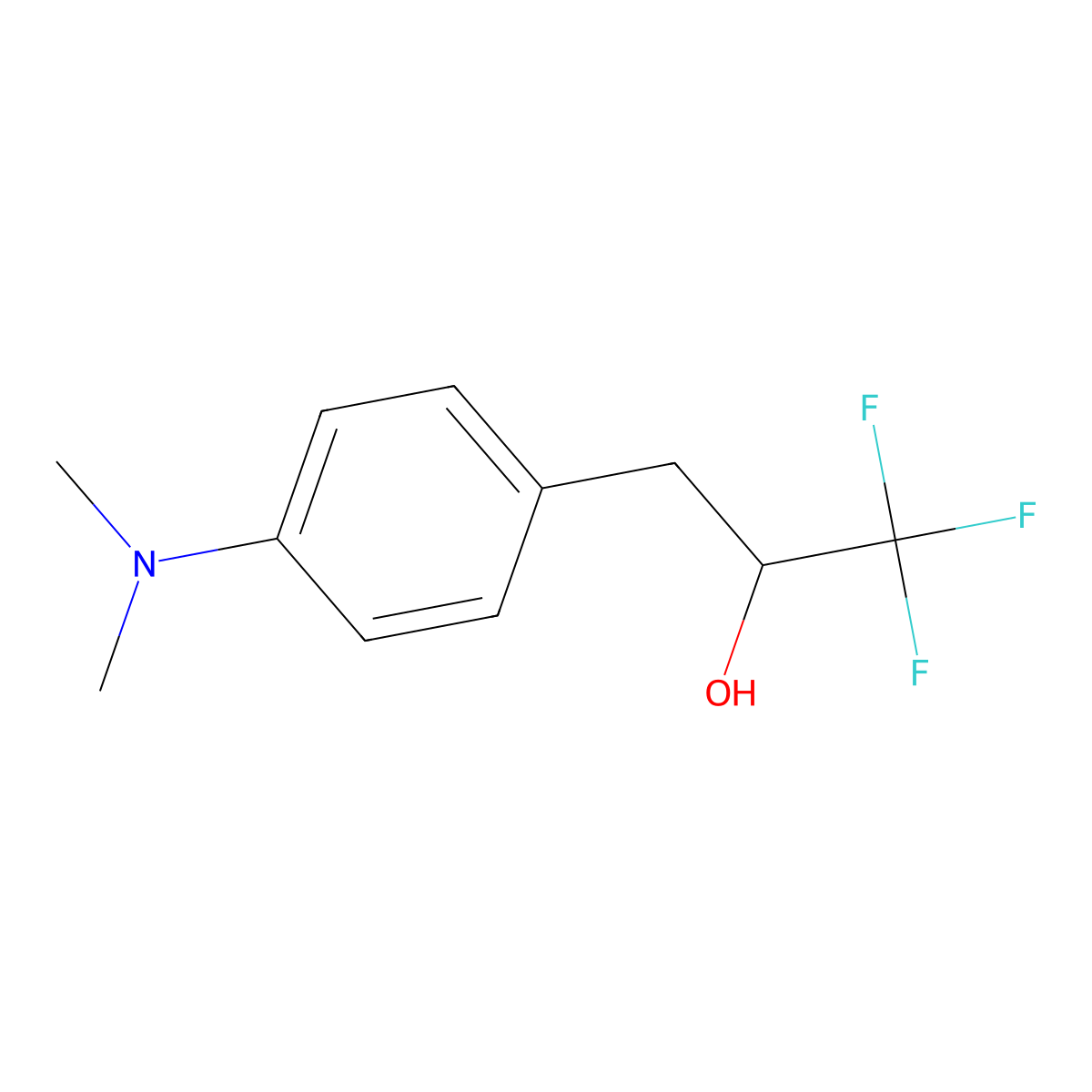 3-[4-(Dimethylamino)phenyl]-1,1,1-trifluoropropan-2-ol molecular structure, CAS 2228156-35-0
