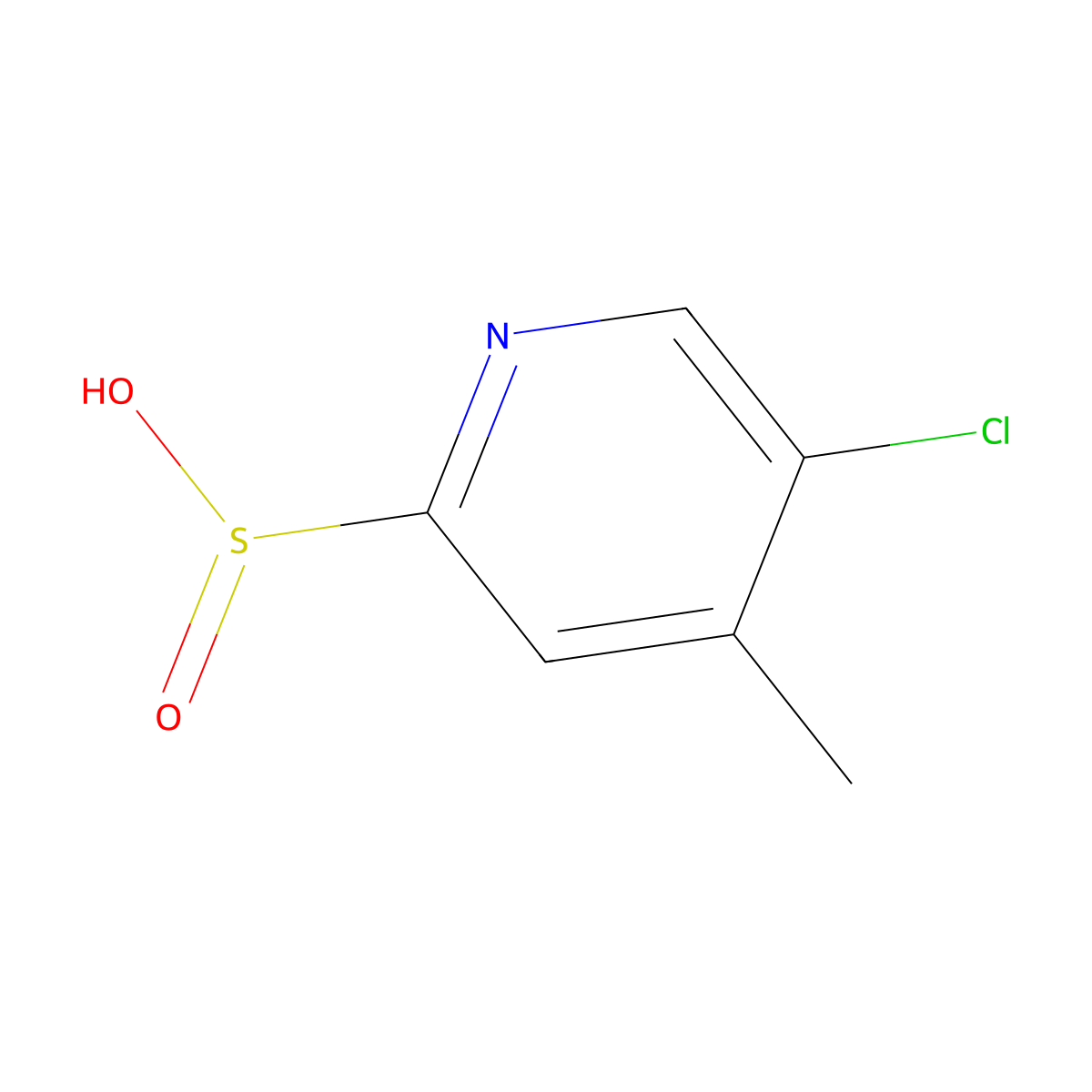 5-Chloro-4-methylpyridine-2-sulfinic acid molecular structure, CAS 2228157-94-4