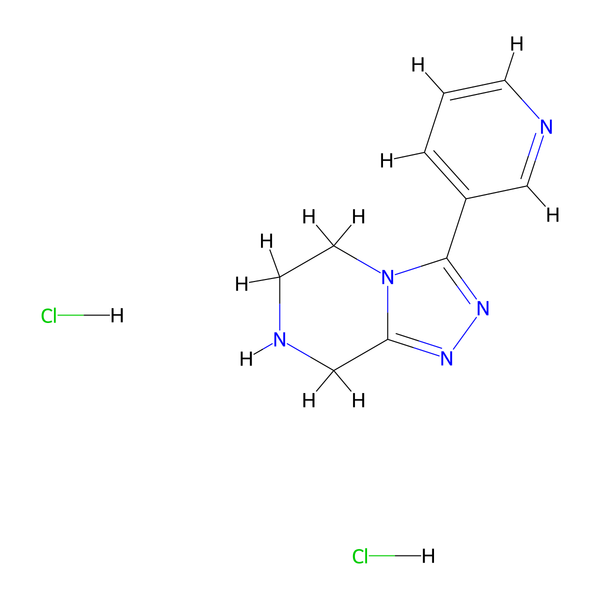 3-{5H,6H,7H,8H-[1,2,4]triazolo[4,3-a]pyrazin-3-yl}pyridine dihydrochloride molecular structure, CAS 2228158-80-1