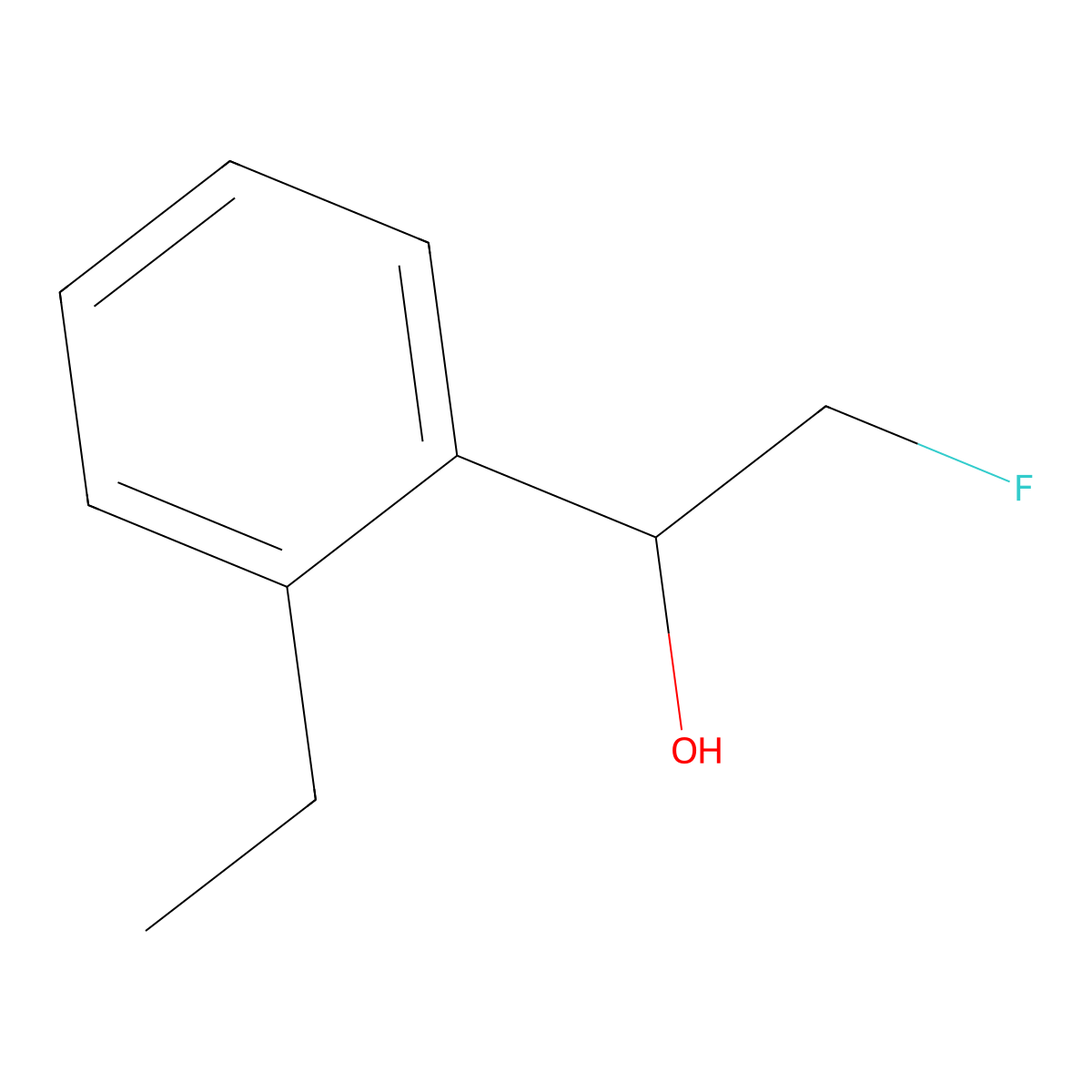 1-(2-Ethylphenyl)-2-fluoroethan-1-ol molecular structure, CAS 2228160-09-4