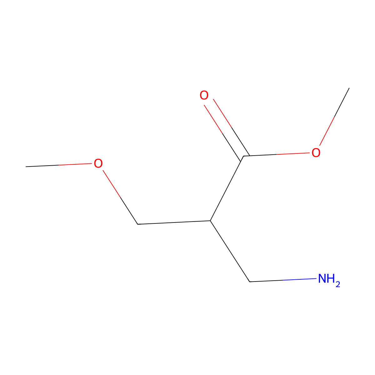 Methyl 3-amino-2-(methoxymethyl)propanoate molecular structure, CAS 2228161-82-6