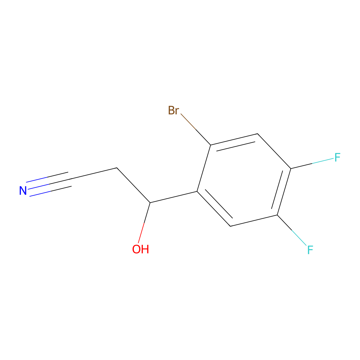 3-(2-Bromo-4,5-difluorophenyl)-3-hydroxypropanenitrile molecular structure, CAS 2228162-36-3