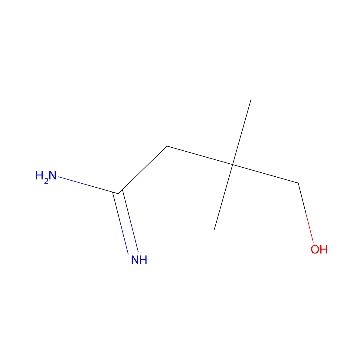 4-Hydroxy-3,3-dimethylbutanimidamide molecular structure, CAS 2228162-48-7