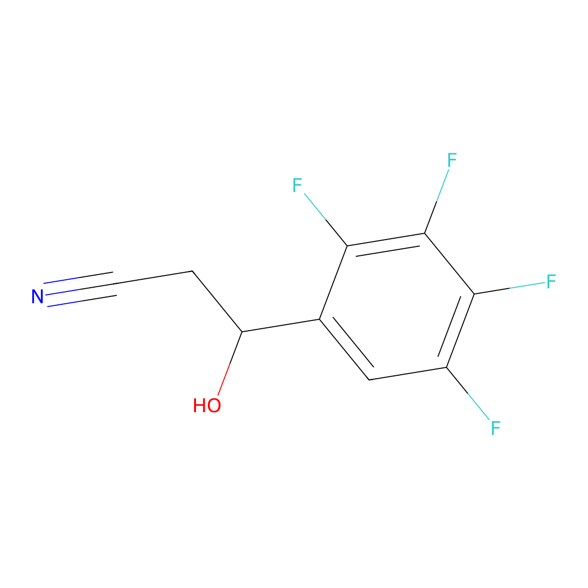 3-Hydroxy-3-(2,3,4,5-tetrafluorophenyl)propanenitrile molecular structure, CAS 2228162-77-2