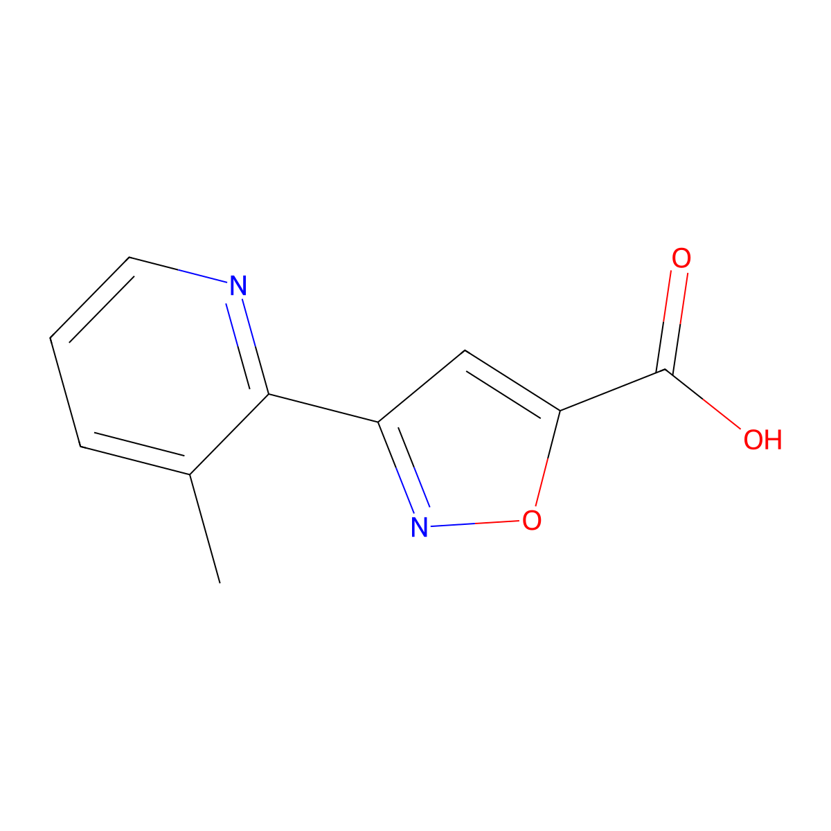 3-(3-Methylpyridin-2-yl)-1,2-oxazole-5-carboxylic acid molecular structure, CAS 2228163-02-6