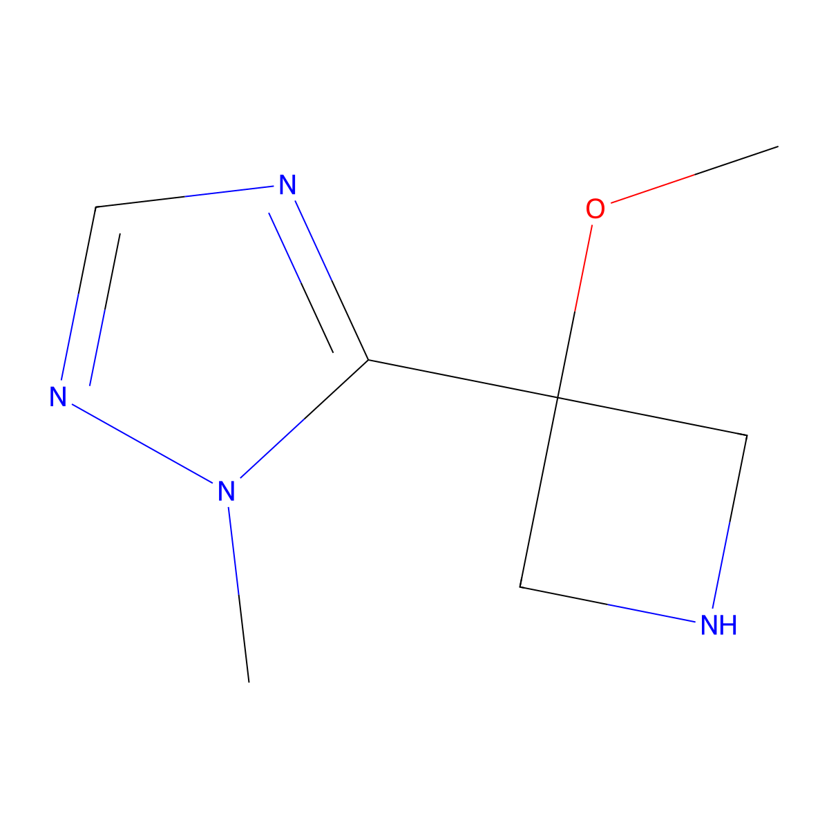 5-(3-methoxyazetidin-3-yl)-1-methyl-1H-1,2,4-triazole molecular structure, CAS 2228163-08-2