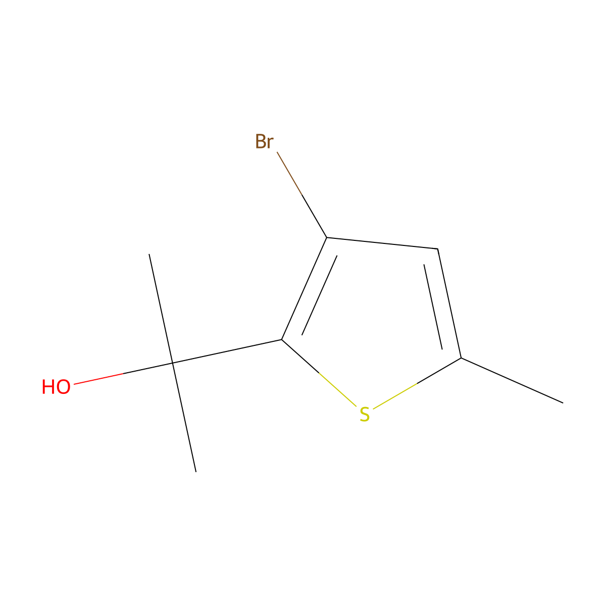2-(3-Bromo-5-methylthiophen-2-yl)propan-2-ol molecular structure, CAS 2228164-39-2