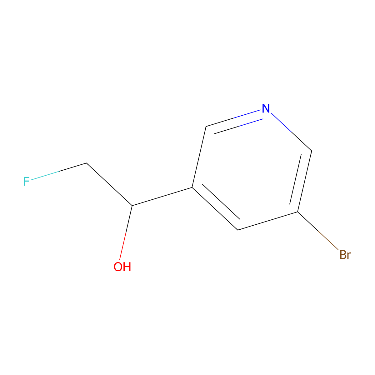 1-(5-Bromopyridin-3-yl)-2-fluoroethan-1-ol molecular structure, CAS 2228164-79-0