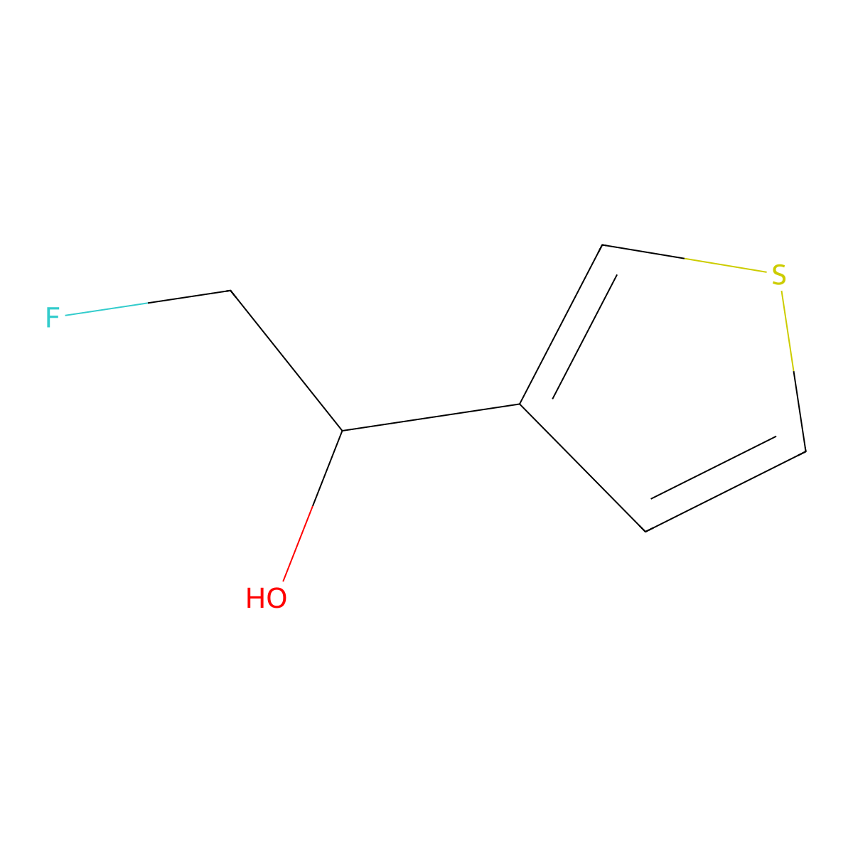 2-Fluoro-1-(thiophen-3-yl)ethan-1-ol molecular structure, CAS 2228166-26-3