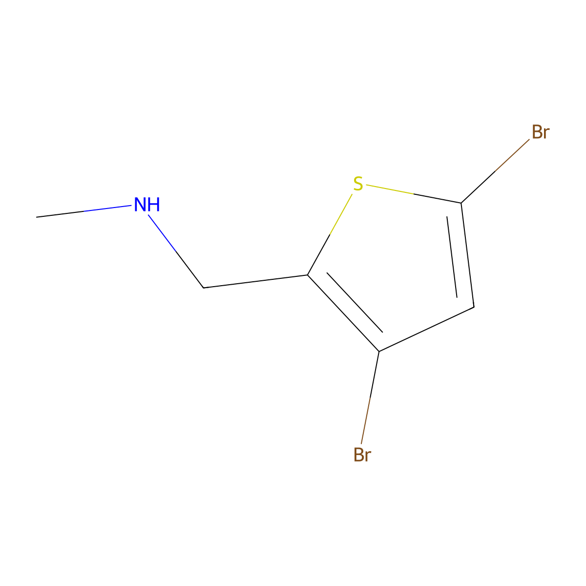 [(3,5-Dibromothiophen-2-yl)methyl](methyl)amine molecular structure, CAS 2228167-16-4