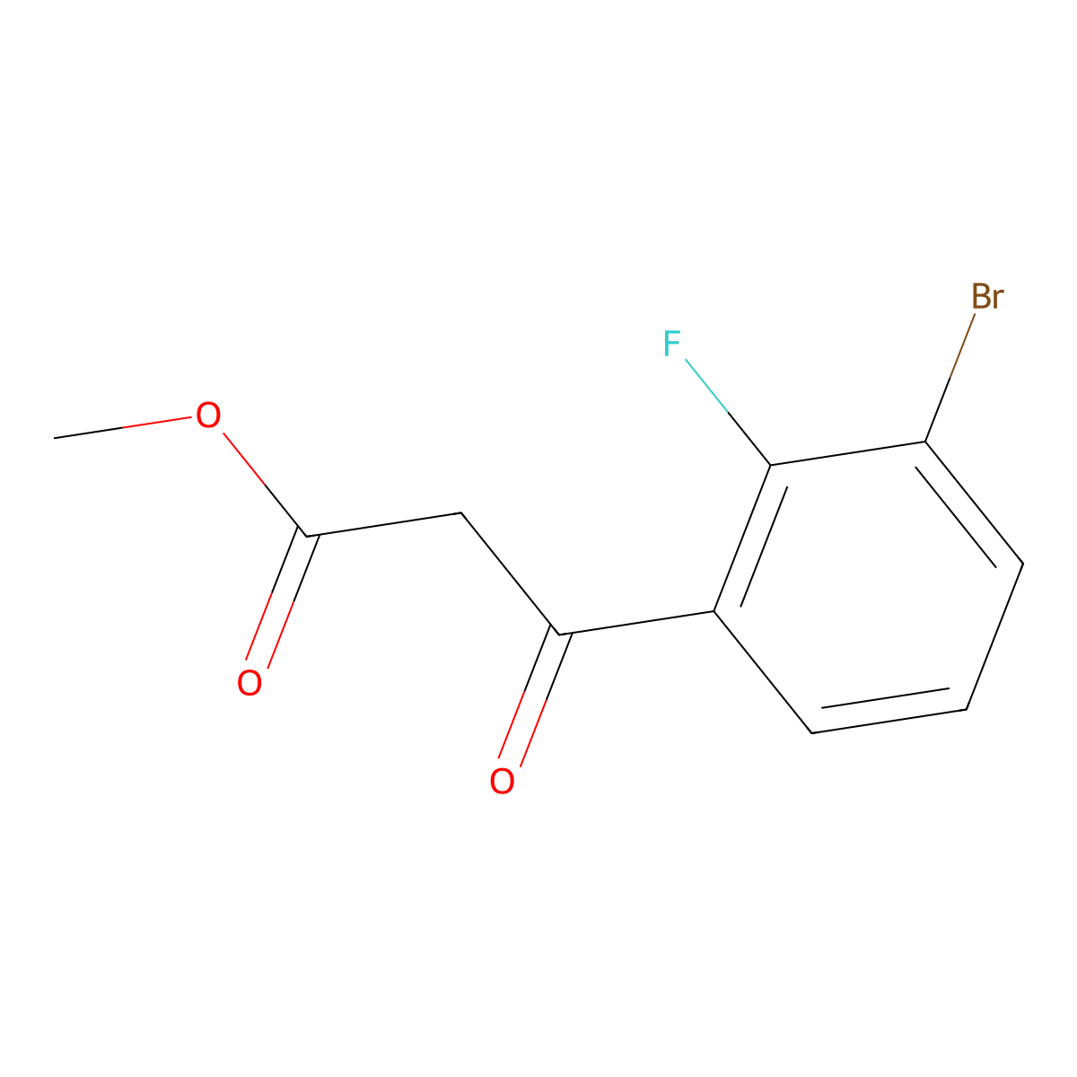 Methyl 3-(3-bromo-2-fluorophenyl)-3-oxopropanoate molecular structure, CAS 2228169-68-2