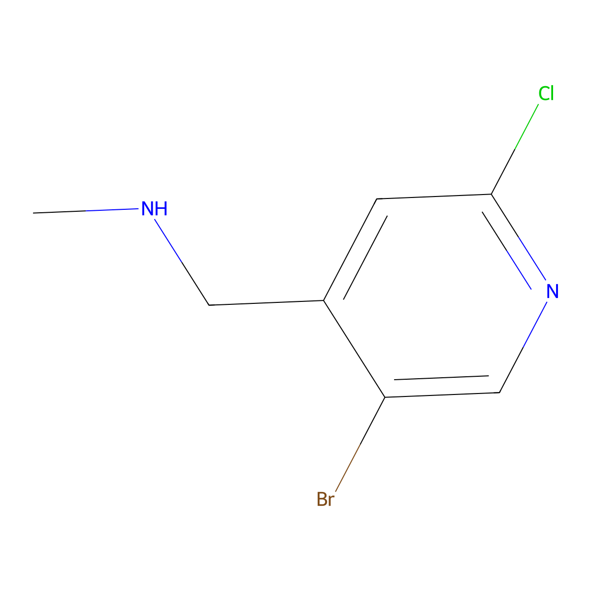 ((5-Bromo-2-chloropyridin-4-yl)methyl)(methyl)amine molecular structure, CAS 2228169-88-6