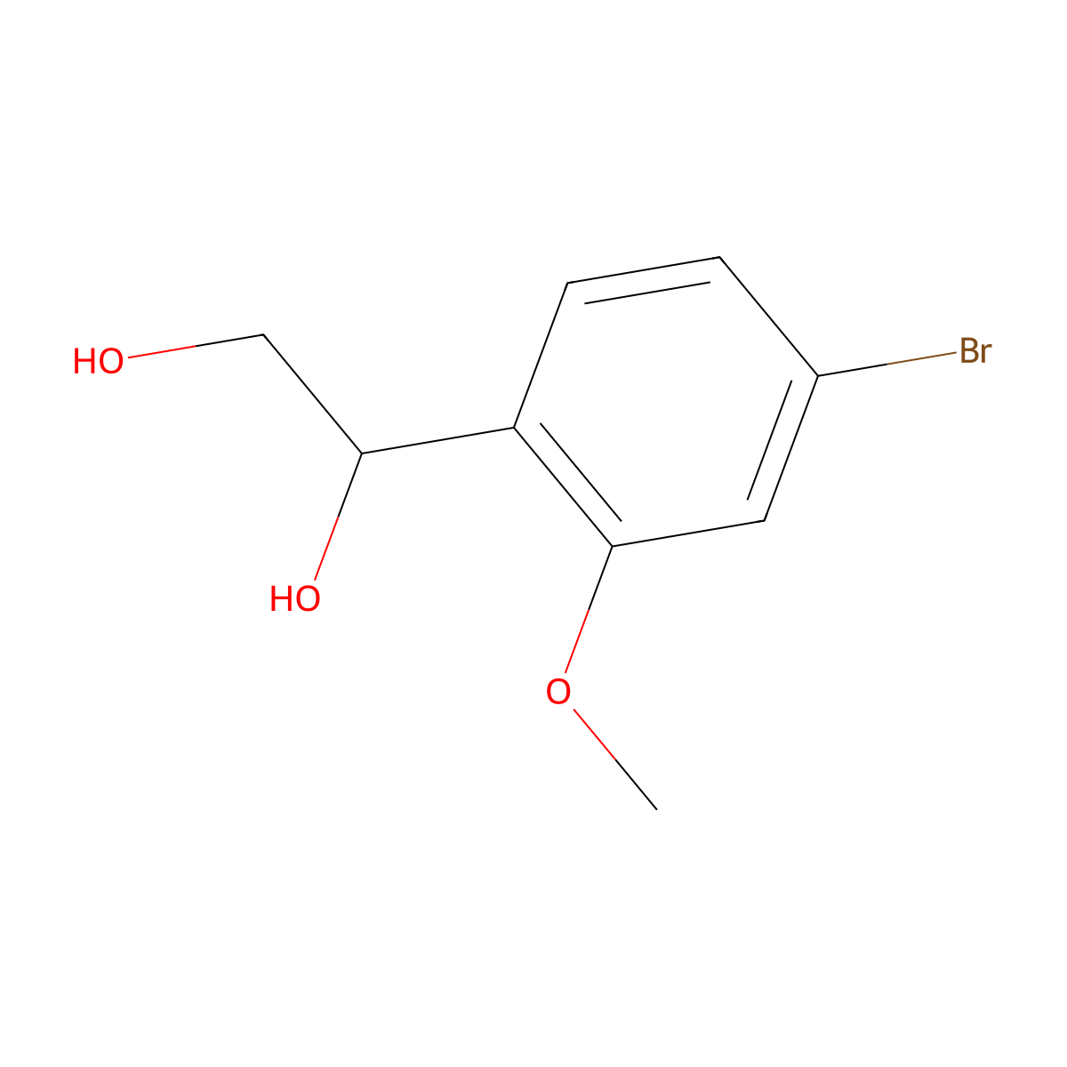 1-(4-Bromo-2-methoxyphenyl)ethane-1,2-diol molecular structure, CAS 2228171-42-2