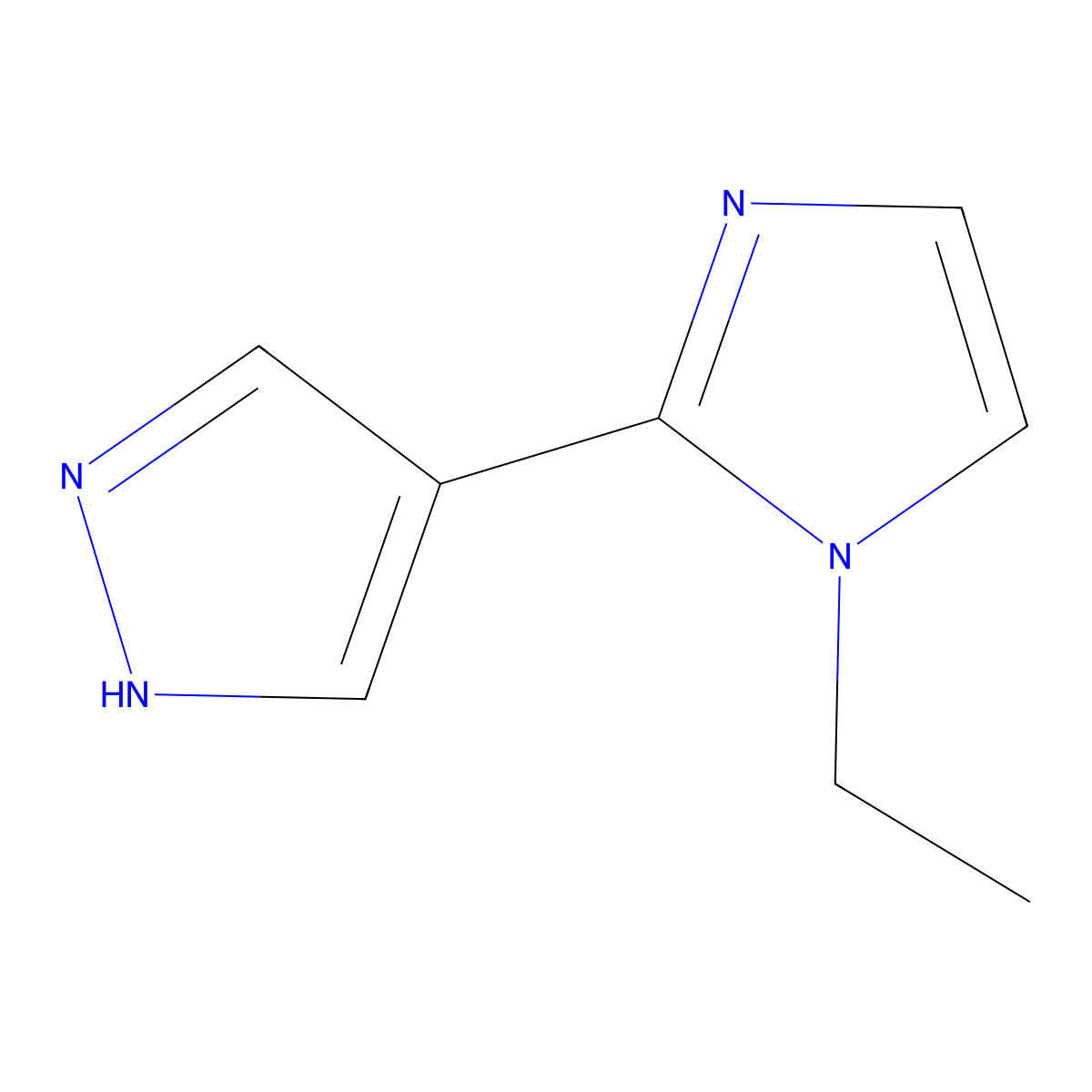 1-ethyl-2-(1H-pyrazol-4-yl)-1H-imidazole molecular structure, CAS 2228171-73-9
