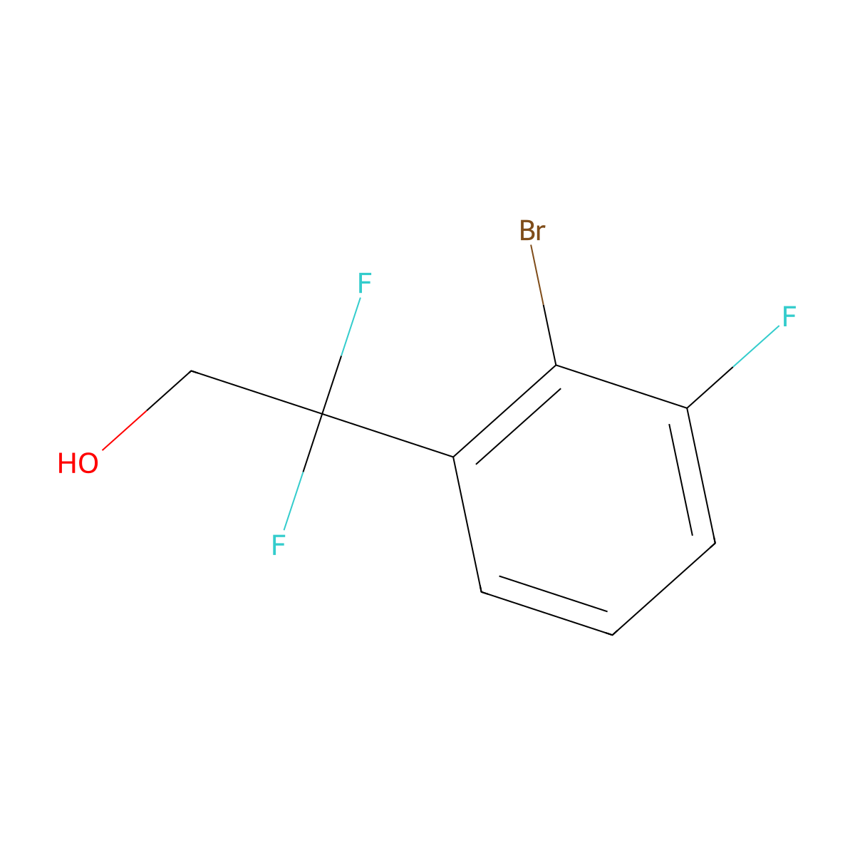 2-(2-Bromo-3-fluorophenyl)-2,2-difluoroethan-1-ol molecular structure, CAS 2228176-80-3
