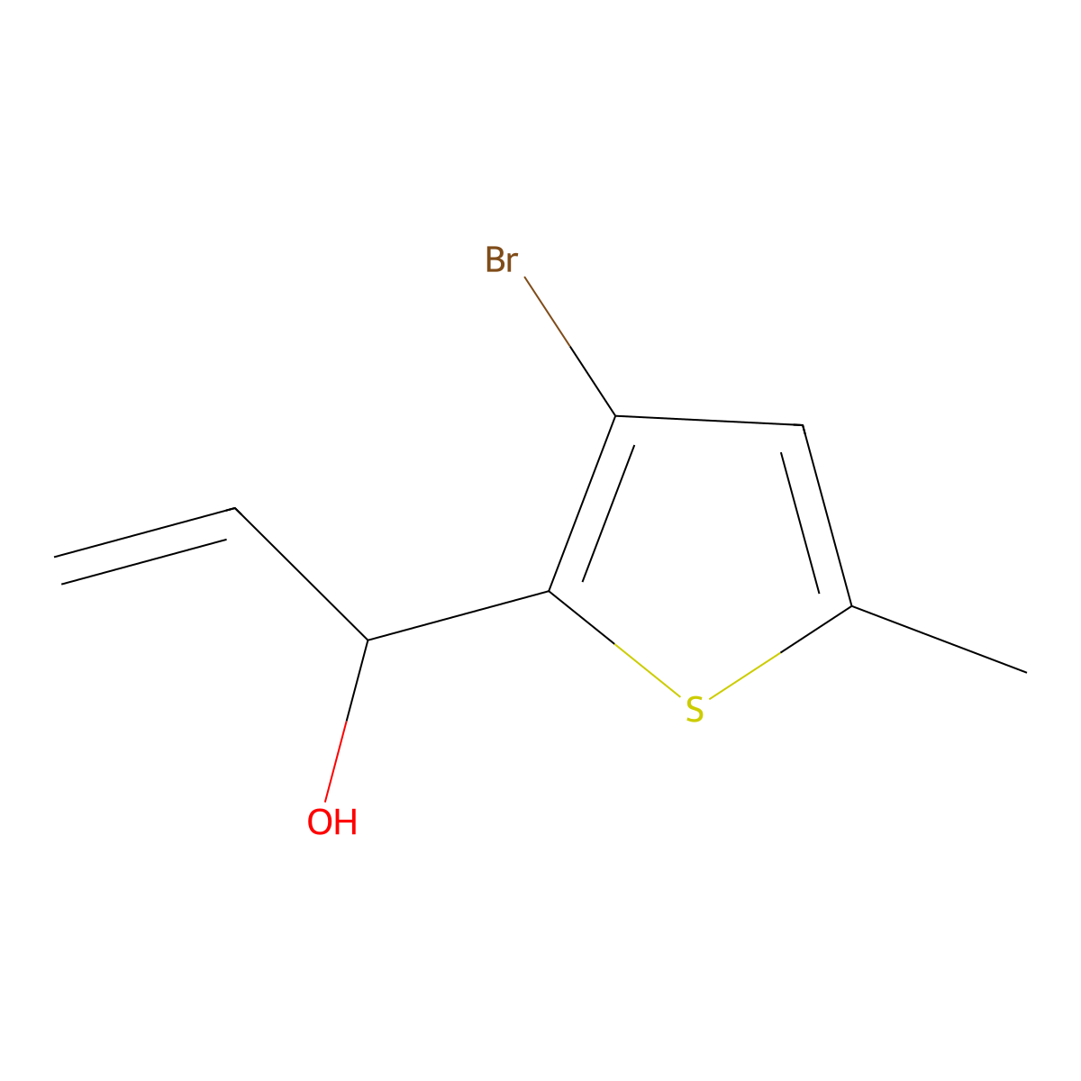 1-(3-Bromo-5-methylthiophen-2-yl)prop-2-en-1-ol molecular structure, CAS 2228177-52-2