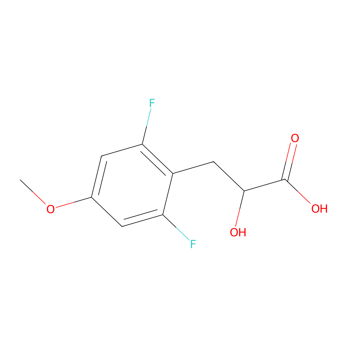 3-(2,6-Difluoro-4-methoxyphenyl)-2-hydroxypropanoic acid molecular structure, CAS 2228177-84-0