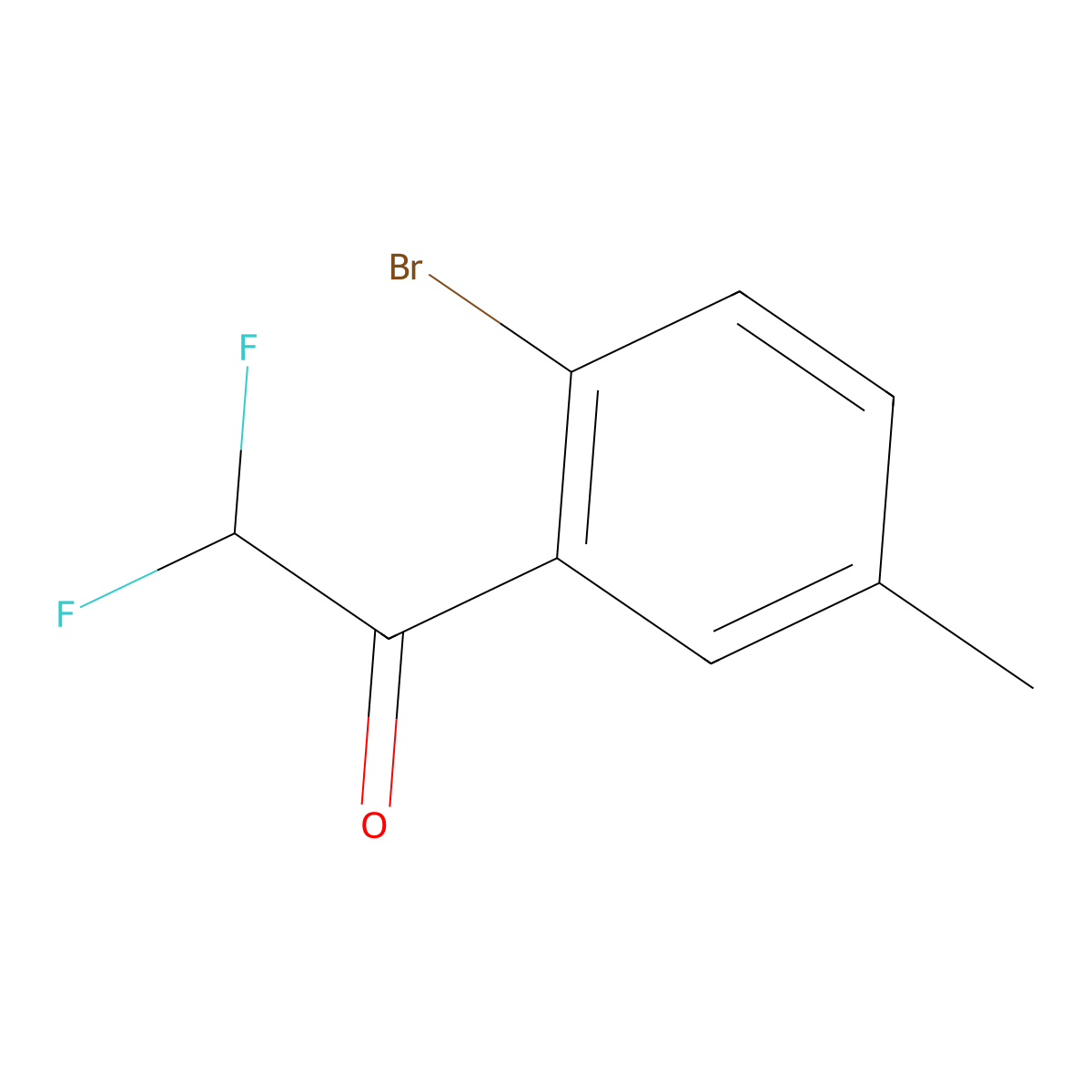 1-(2-Bromo-5-methylphenyl)-2,2-difluoroethan-1-one molecular structure, CAS 2228181-32-4