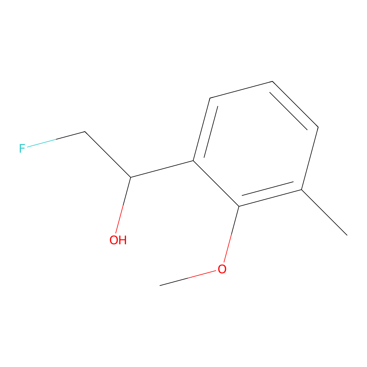 2-Fluoro-1-(2-methoxy-3-methylphenyl)ethan-1-ol molecular structure, CAS 2228181-78-8