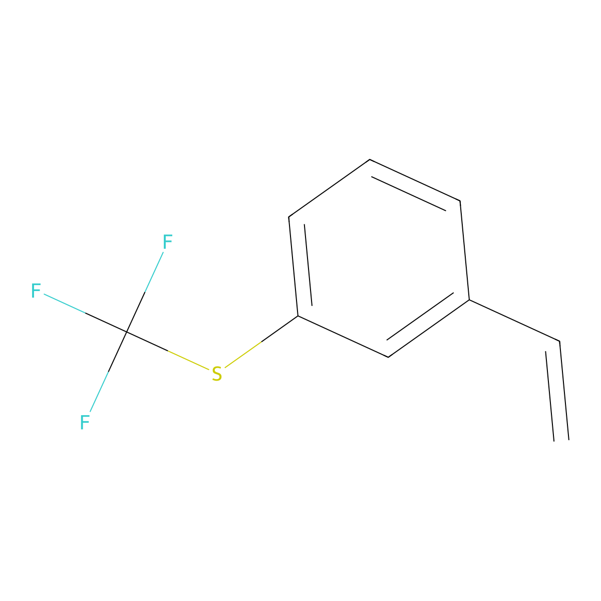1-Ethenyl-3-[(trifluoromethyl)sulfanyl]benzene molecular structure, CAS 2228182-41-8