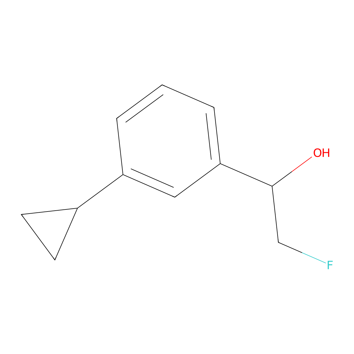 1-(3-Cyclopropylphenyl)-2-fluoroethan-1-ol molecular structure, CAS 2228182-76-9