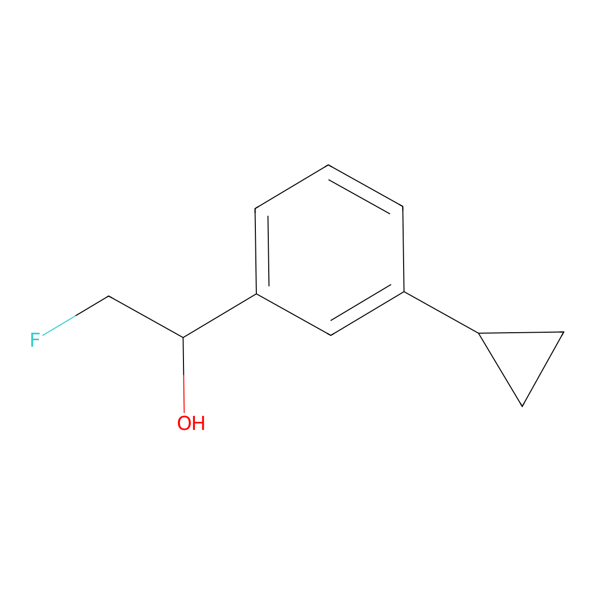 1-(3-Cyclopropylphenyl)-2-fluoroethan-1-ol molecular structure, CAS 2228182-76-9