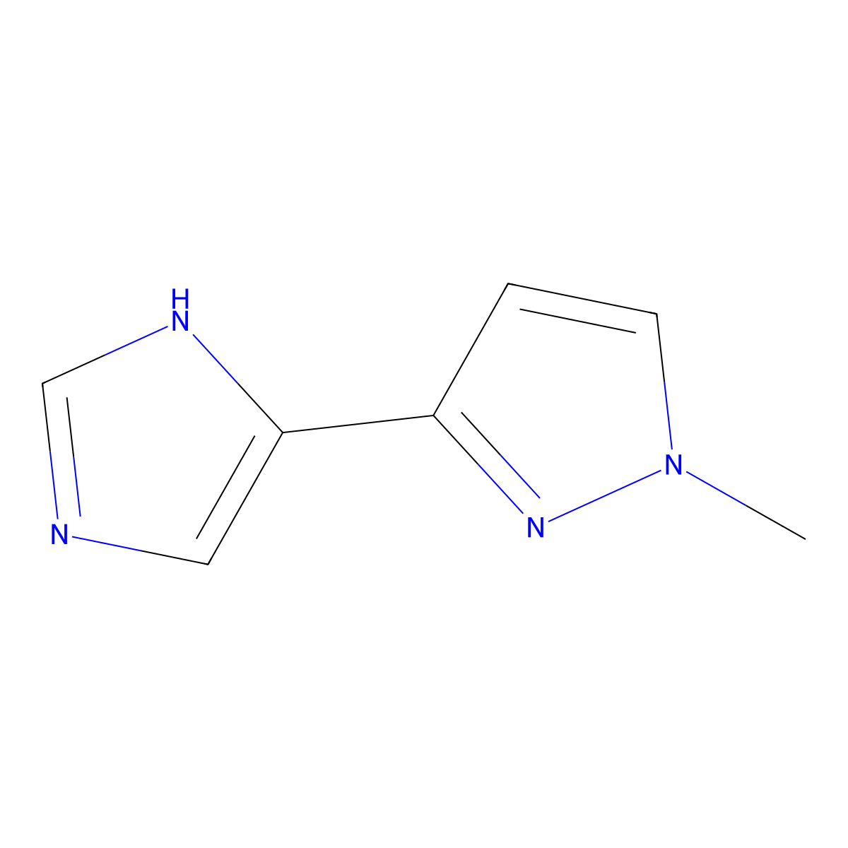 3-(1H-imidazol-4-yl)-1-methyl-1H-pyrazole molecular structure, CAS 2228185-38-2