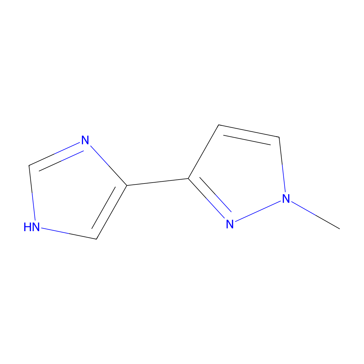 3-(1H-imidazol-4-yl)-1-methyl-1H-pyrazole molecular structure, CAS 2228185-38-2