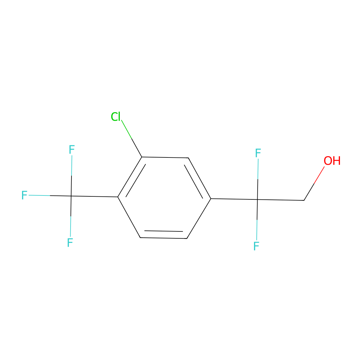 2-[3-Chloro-4-(trifluoromethyl)phenyl]-2,2-difluoroethan-1-ol molecular structure, CAS 2228185-45-1