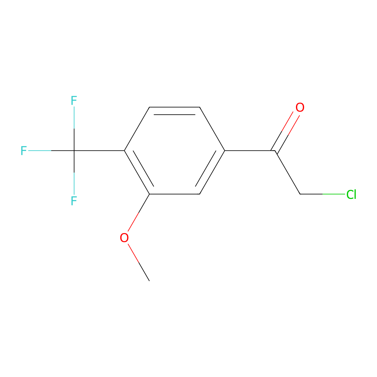 2-Chloro-1-[3-methoxy-4-(trifluoromethyl)phenyl]ethan-1-one molecular structure, CAS 2228185-65-5