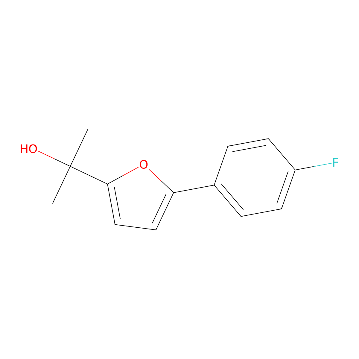 2-[5-(4-Fluorophenyl)furan-2-yl]propan-2-ol molecular structure, CAS 2228187-33-3