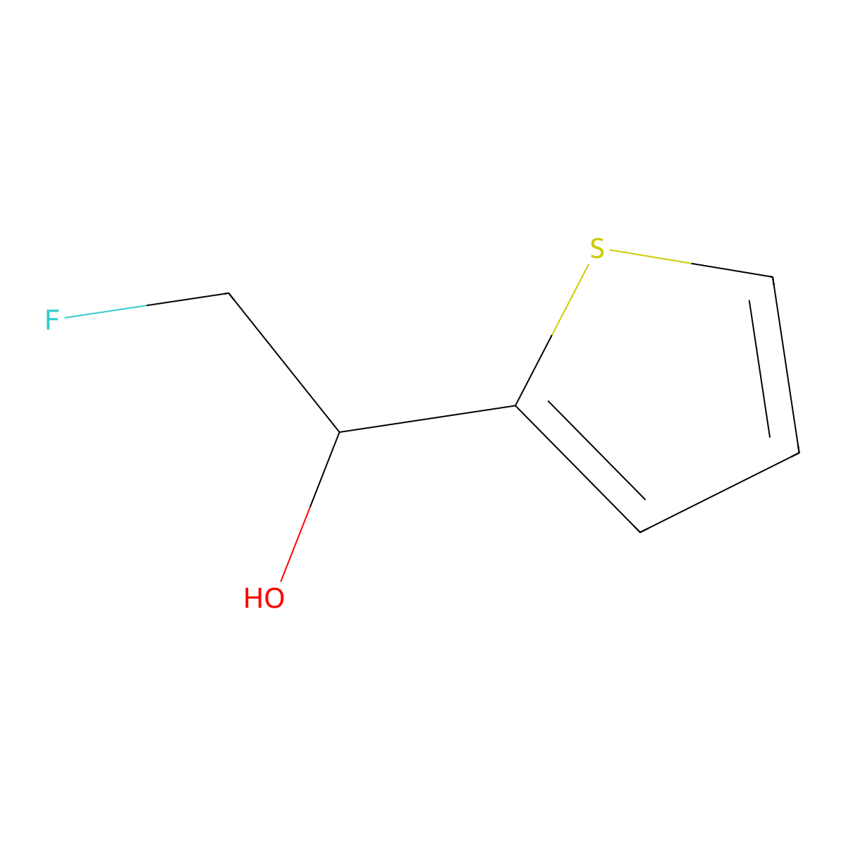 2-Fluoro-1-(thiophen-2-yl)ethan-1-ol molecular structure, CAS 2228187-64-0