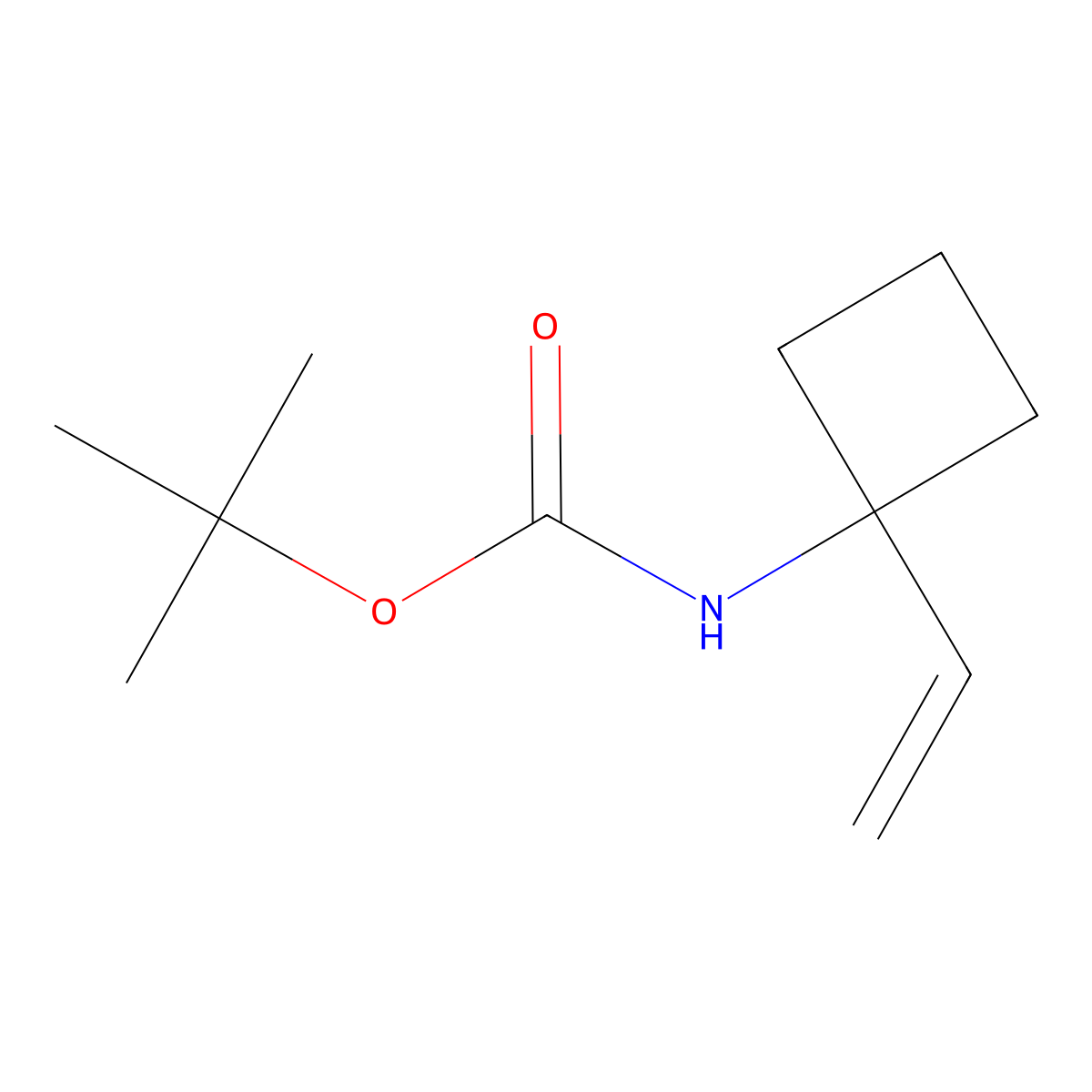 tert-butyl N-(1-ethenylcyclobutyl)carbamate molecular structure, CAS 2228188-66-5