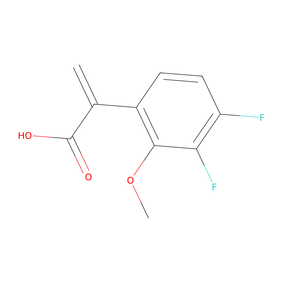 2-(3,4-Difluoro-2-methoxyphenyl)prop-2-enoic acid molecular structure, CAS 2228189-18-0