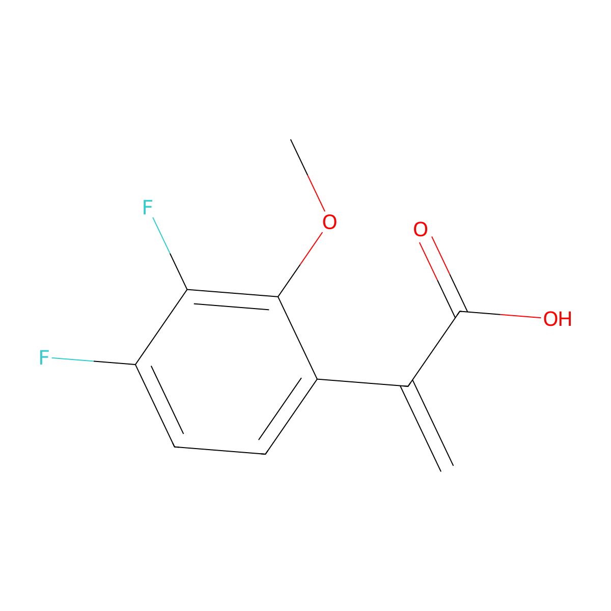 2-(3,4-Difluoro-2-methoxyphenyl)prop-2-enoic acid molecular structure, CAS 2228189-18-0