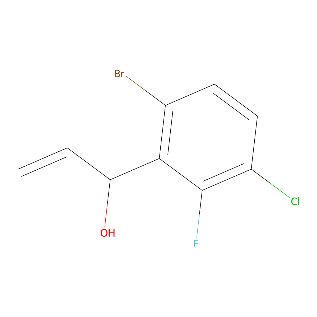 1-(6-Bromo-3-chloro-2-fluorophenyl)prop-2-en-1-ol molecular structure, CAS 2228189-59-9