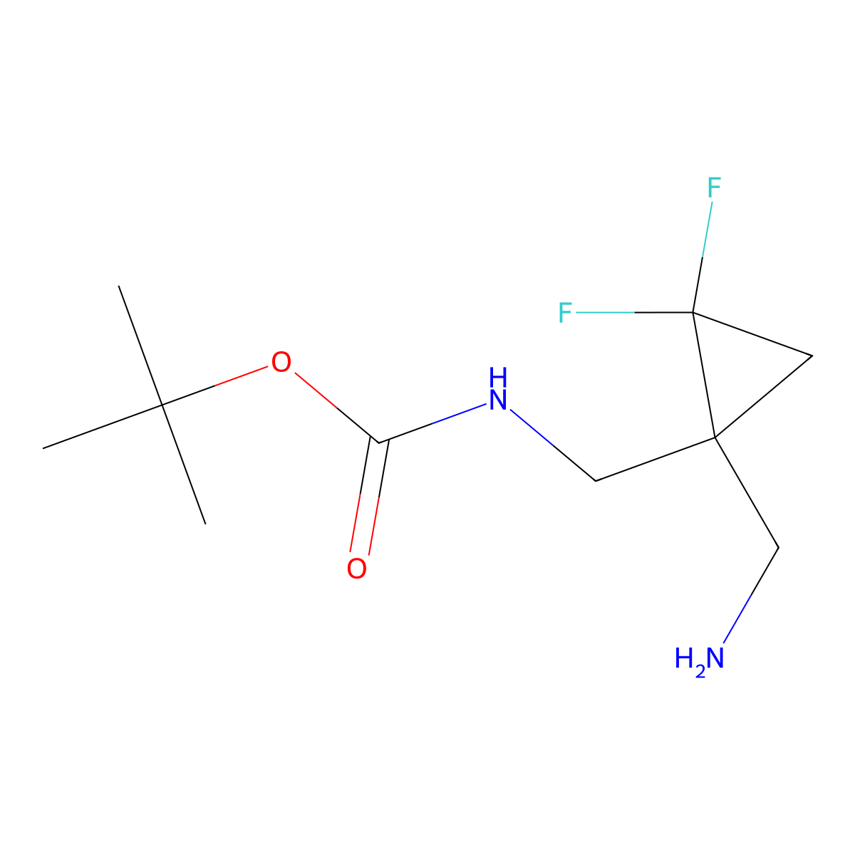 tert-butyl N-{[1-(aminomethyl)-2,2-difluorocyclopropyl]methyl}carbamate molecular structure, CAS 2228190-63-2