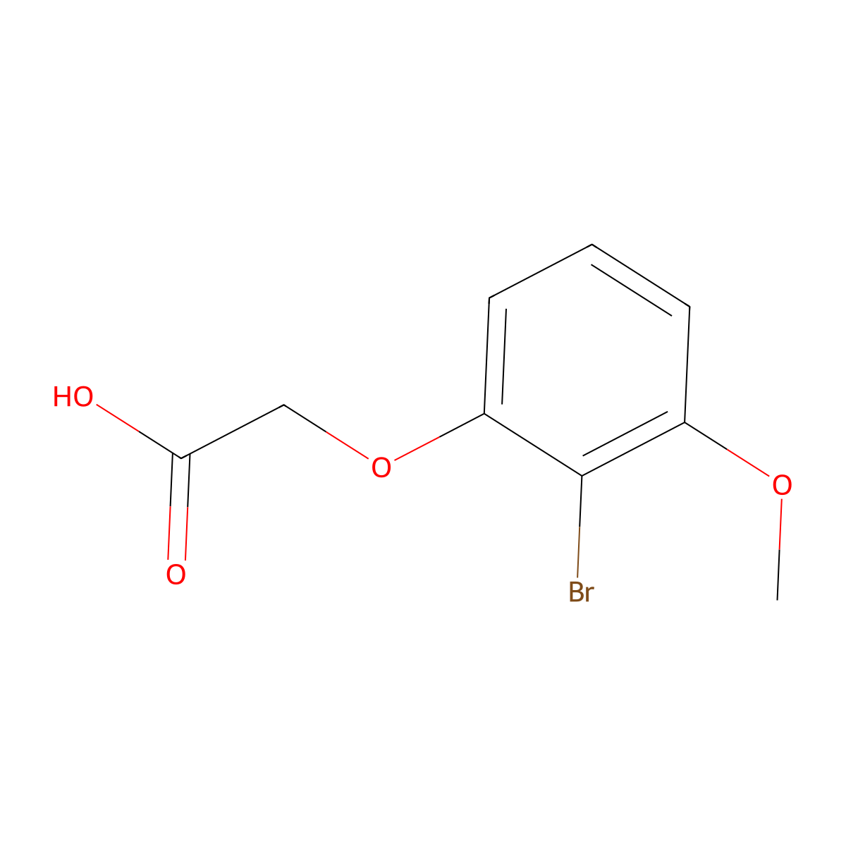 2-(2-Bromo-3-methoxyphenoxy)acetic acid molecular structure, CAS 2228190-89-2