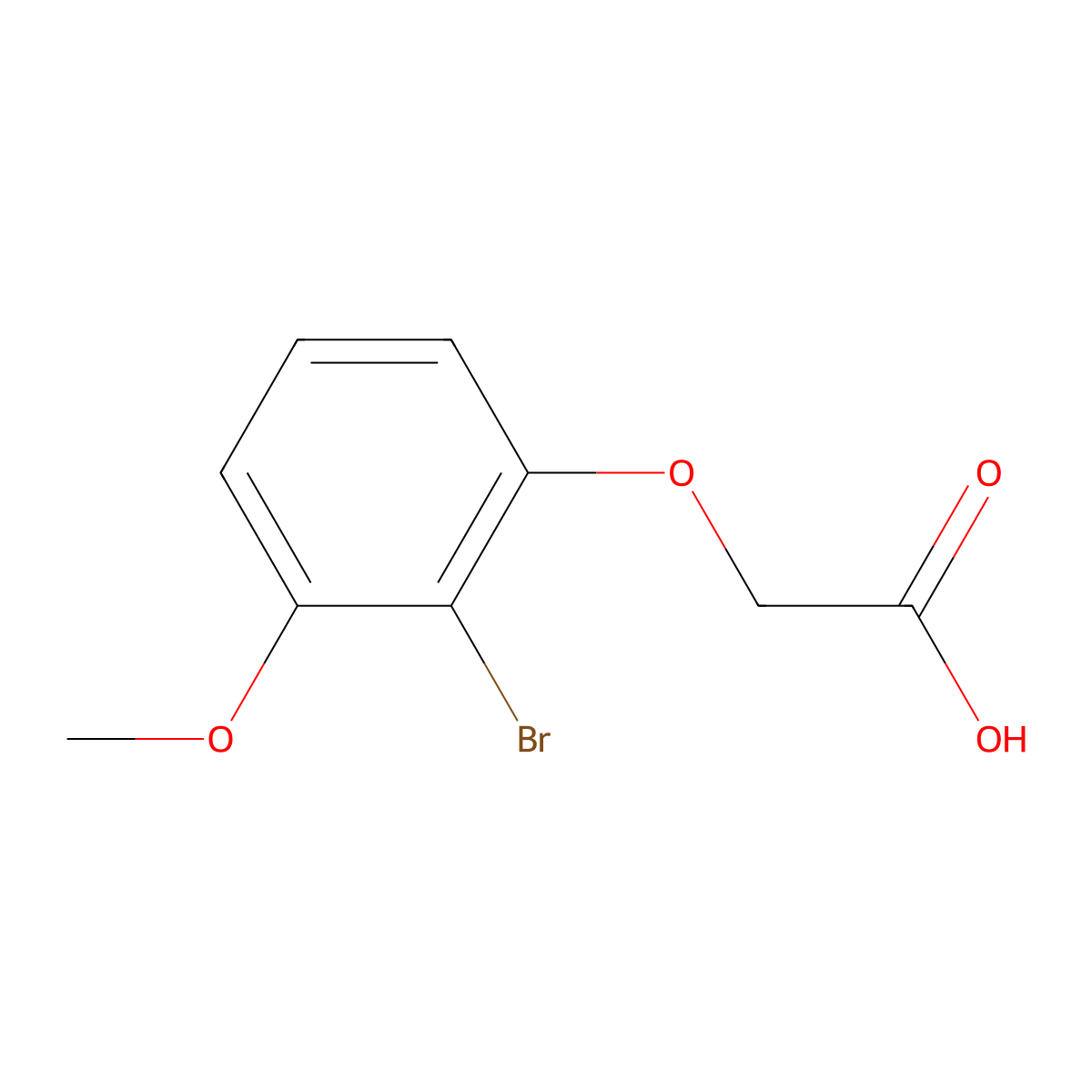2-(2-Bromo-3-methoxyphenoxy)acetic acid molecular structure, CAS 2228190-89-2