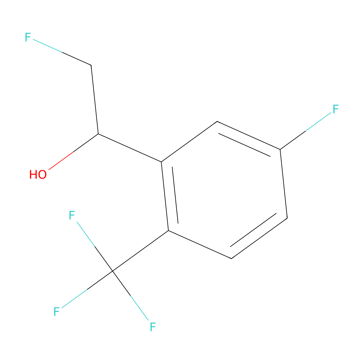 2-Fluoro-1-[5-fluoro-2-(trifluoromethyl)phenyl]ethan-1-ol molecular structure, CAS 2228191-08-8
