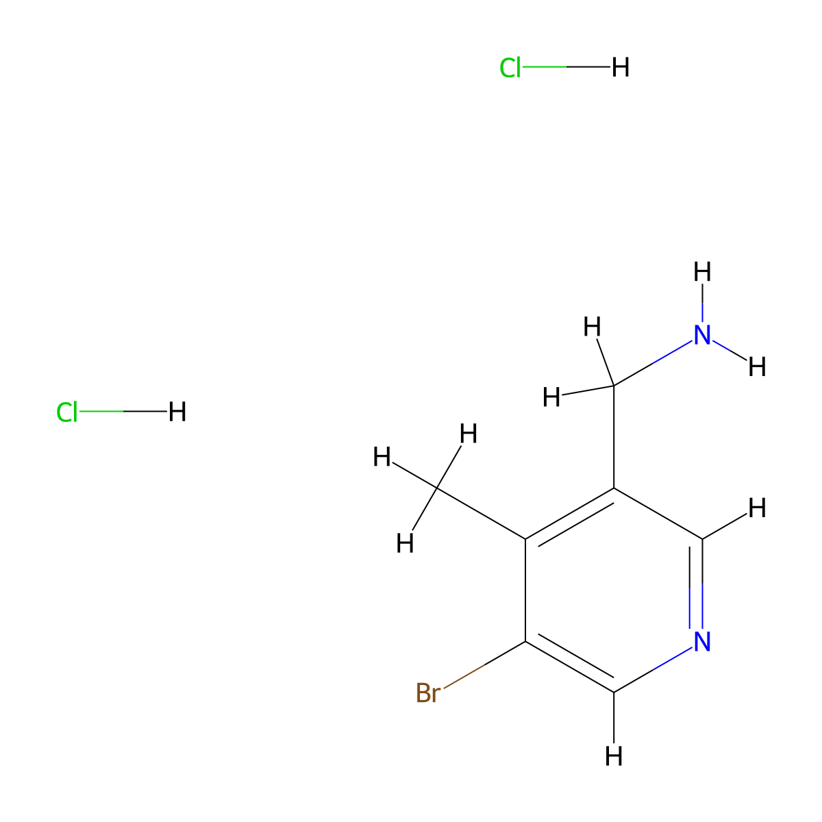 (5-Bromo-4-methylpyridin-3-yl)methanamine dihydrochloride molecular structure, CAS 2228191-13-5