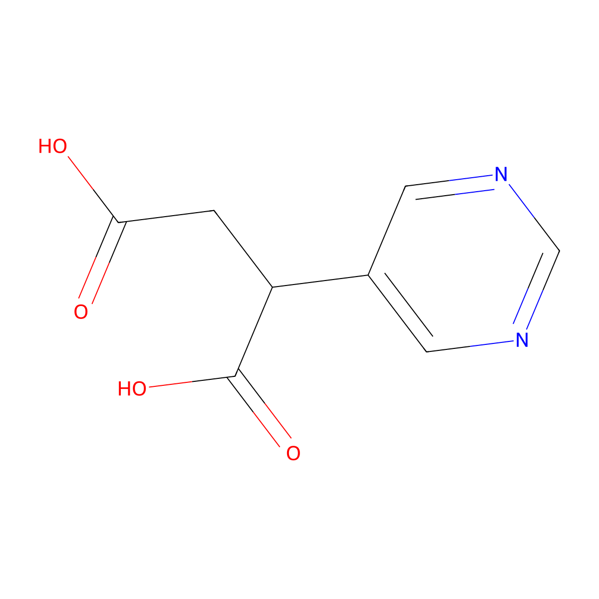 2-(Pyrimidin-5-YL)succinic acid molecular structure, CAS 2228191-50-0