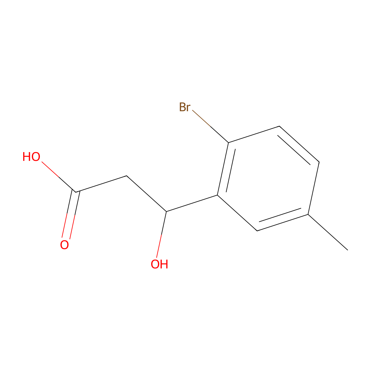 3-(2-Bromo-5-methylphenyl)-3-hydroxypropanoic acid molecular structure, CAS 2228194-96-3