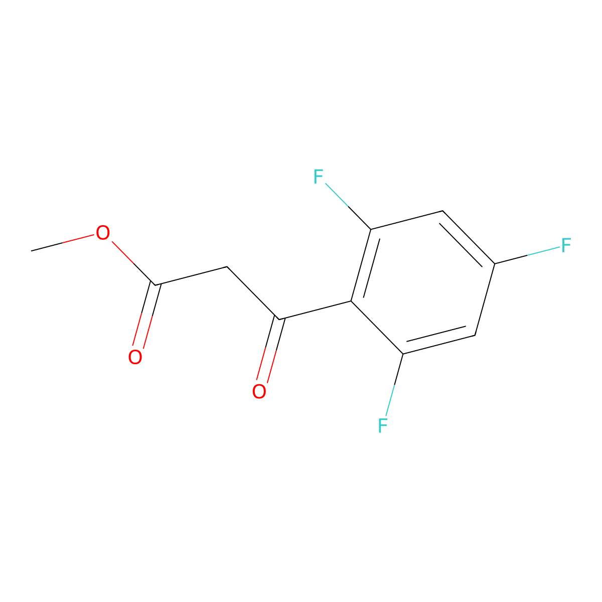 Methyl 3-oxo-3-(2,4,6-trifluorophenyl)propanoate molecular structure, CAS 2228196-01-6