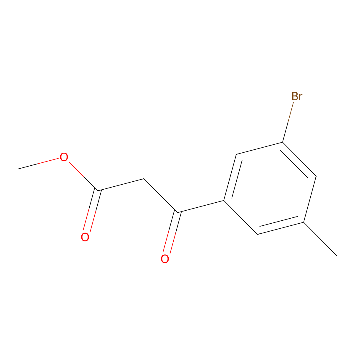 Methyl 3-(3-bromo-5-methylphenyl)-3-oxopropanoate molecular structure, CAS 2228196-72-1