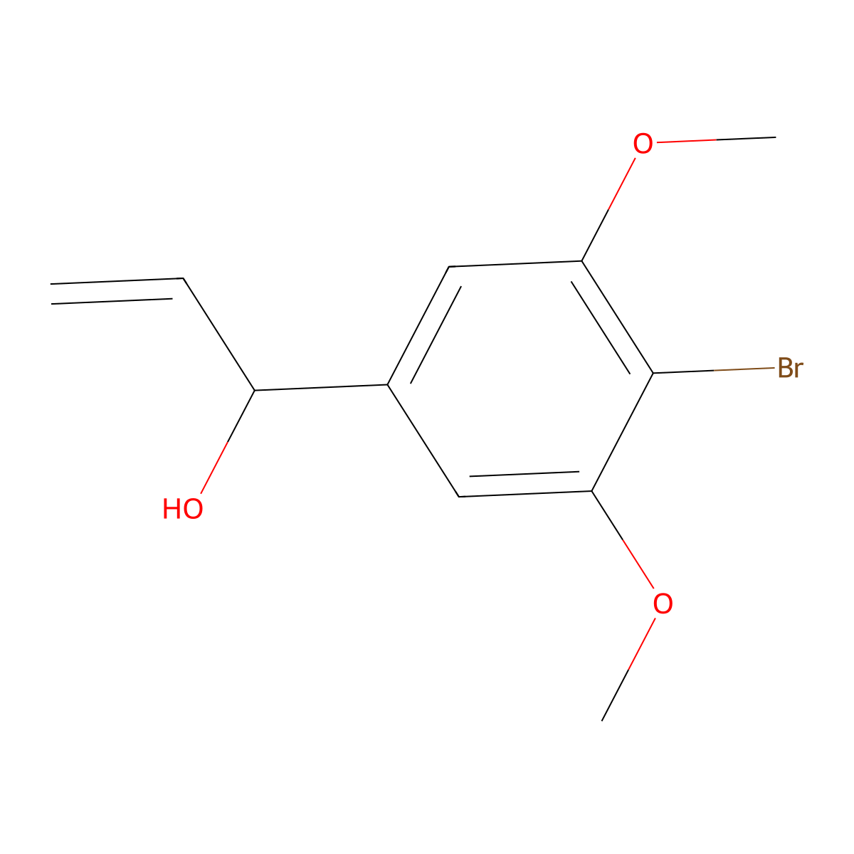 1-(4-Bromo-3,5-dimethoxyphenyl)prop-2-en-1-ol molecular structure, CAS 2228197-38-2
