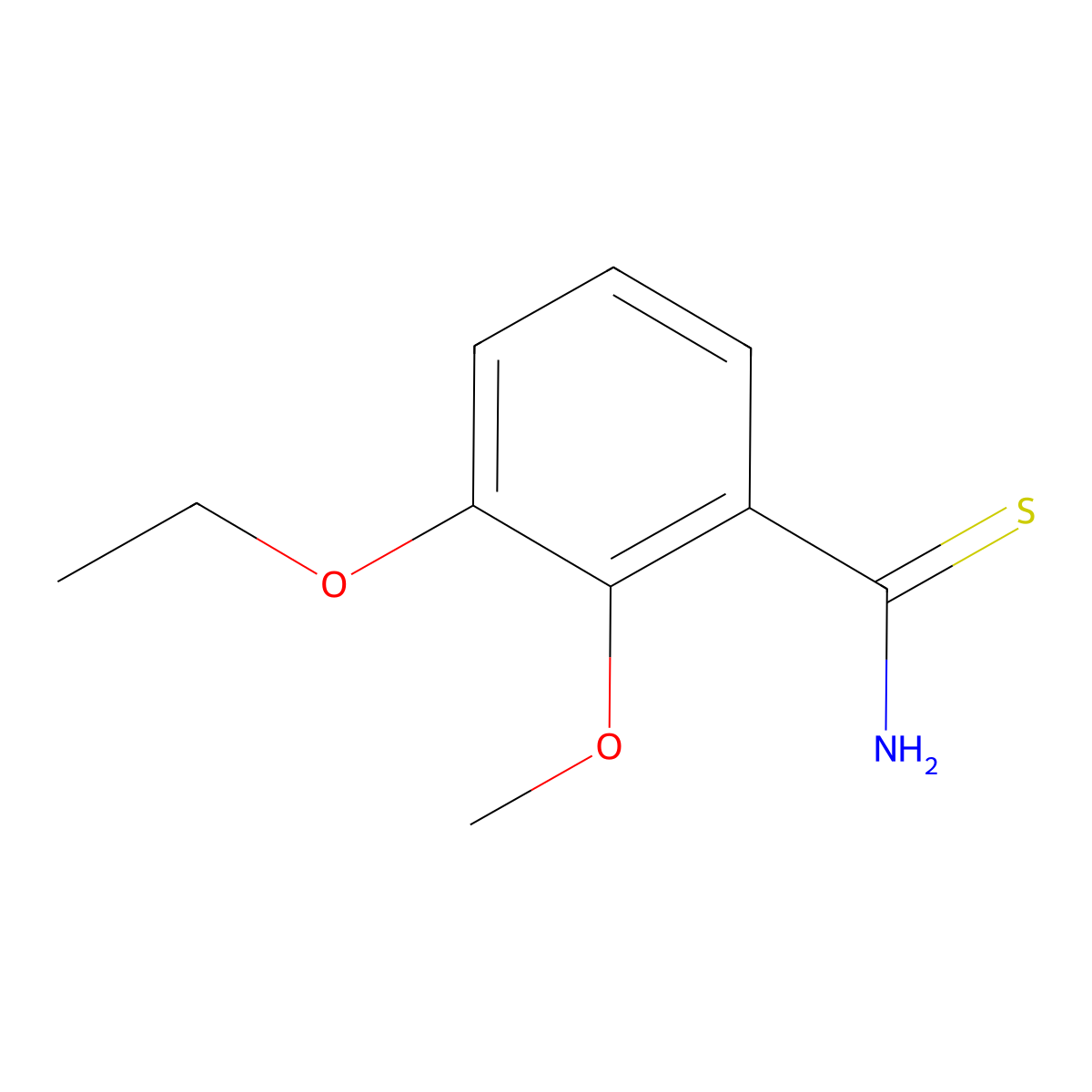 3-Ethoxy-2-methoxybenzene-1-carbothioamide molecular structure, CAS 2228197-67-7