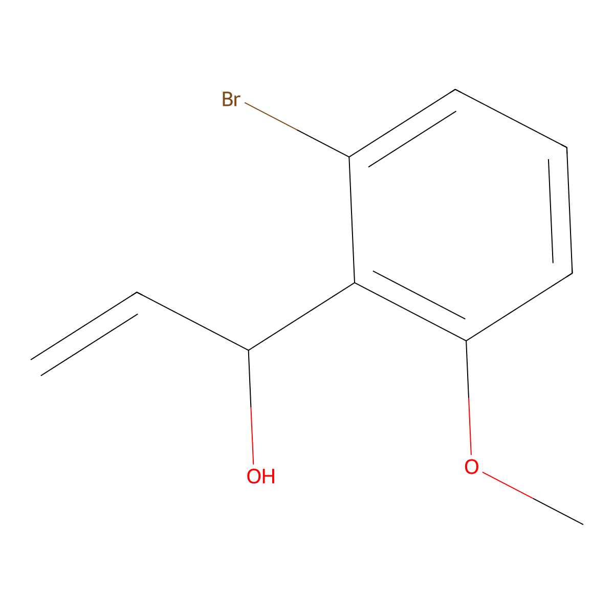 1-(2-Bromo-6-methoxyphenyl)prop-2-en-1-ol molecular structure, CAS 2228197-79-1